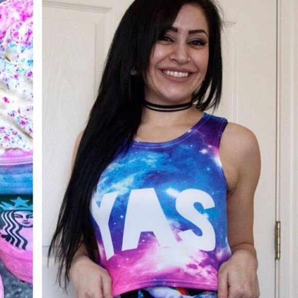 Galaxy crop top YAS size S - Picture 1 of 3